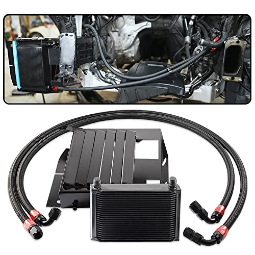 G-PLUS Engine Transmission Oil Cooler Kit Upgrade 25 Row Aluminum Compatible With BMW 3 SERIES 335I E90 E92 N54 Black - color: Black, size: BMW 3 SERIES