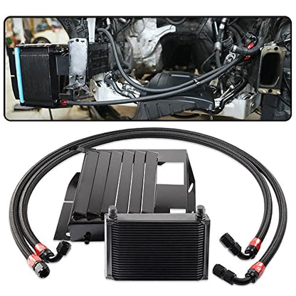 G-PLUS Engine Transmission Oil Cooler Kit Upgrade 25 Row Aluminum Compatible With BMW 3 SERIES 335I E90 E92 N54 Black - color: Black, size: BMW 3 SERIES