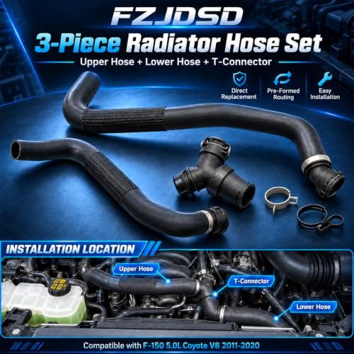 FZJDSD 3Pcs Radiator Hose Set for F-150 5.0L 2011-2020 CL3Z-8260-A