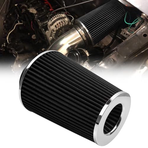 RYANSTAR 4 Inch Cone Air Filter 102mm High Flow 231mm Tall Black - color: black, size: 4" Short
