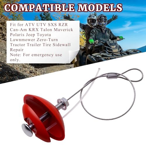 Sidewall Tire Repair Kit Portable Side Wall Slug Emergency Repair Tool Compatible with ATV SXS Can-Am Jeep Tractor Polaris RZR Trailer Lawnmower Less Than 1.5 Inches Side Tear Length Patch