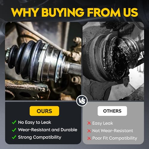 CV Axle Rear Assembly with Wheel Bearing Set for Yamaha Grizzly 550 2009-2014, 700 2007-2013, Kodiak 450 2018-2021, Left/Right Drive Half Shaft Replace for 28P-2530V-00-00, 3B4-2530V-00-00 - size: 2 * Rear Axle Bearing