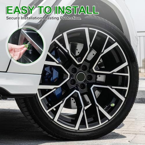 JUSTTOP 4 Pack Handmade Crystal Rhinestone Car Tire Valve Stem Caps, Universal for Cars, Trucks and Motorcycles - Green - color: Green