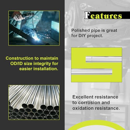 Exhaust Pipe Kit Mild Steel DIY Custom Exhaust Kit Tubing Mandrel Bend Pipe Straight & U-Bend 16 Gauge Universal (3 inch-16 pcs) - size: 3 inch-16 pcs