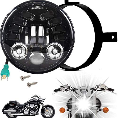 Eagle Lights 5.75 inch LED Motorcycle Headlight Kit with Integrated Turn Signals for VTX with Bracket and Hardware - Plug and Play fits 2002-2008 VTX 1800, VTX 1300 - color: LED Headlight and Turn Signals