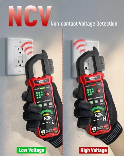 KAIWEETS Smart Digital Clamp Meter, 2026 Intelligent Auto Ranging Multimeter 600A TRMS 6000 Counts, NCV, Inrush, Auto Measure AC DC Voltage/Current Continuity Temperature Resistance Capacitance Diode