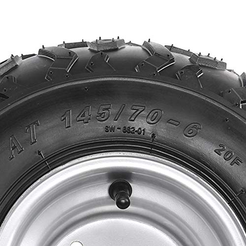 Set Of 4 ATV Go Kart Tires 145/70-6 With 6 inch Wheels Rims - size: 4 pcs