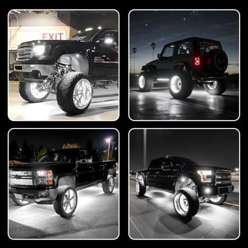 17inch Bright Pure White Double Row Wheel Lights for Truck Pickup - size: 17inch-0pod