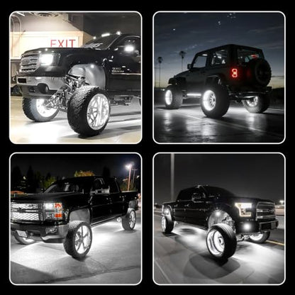17inch Bright Pure White Double Row Wheel Lights for Truck Pickup - size: 17inch-0pod