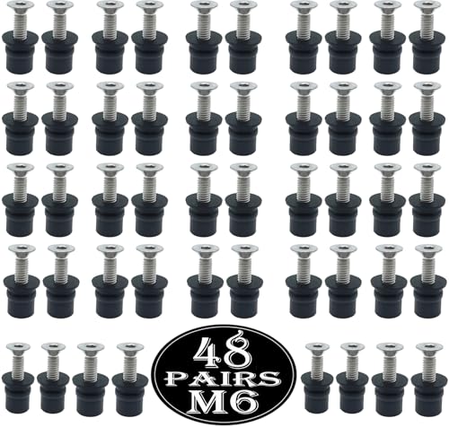 48 Pairs M6 Neoprene Rubber Well Nuts for Kayak with Brass Inserts - size: 48 Pairs 6mm Neoprene Well Nuts