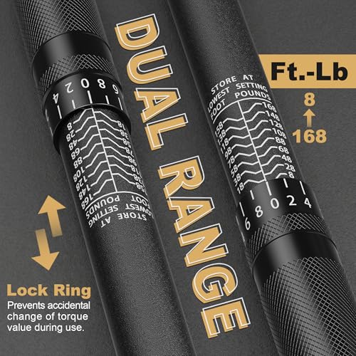 1/2" Drive Torque Wrench 8-168Ft.-Lb./10.9-227.9Nm, Two-way Adjustable 72-tooth Click Torque Wrench, Dual Scale, ±3% Accuracy Wrench, Suitable for Maintenance Bicycles, Cars and Trucks - size: 1/2"