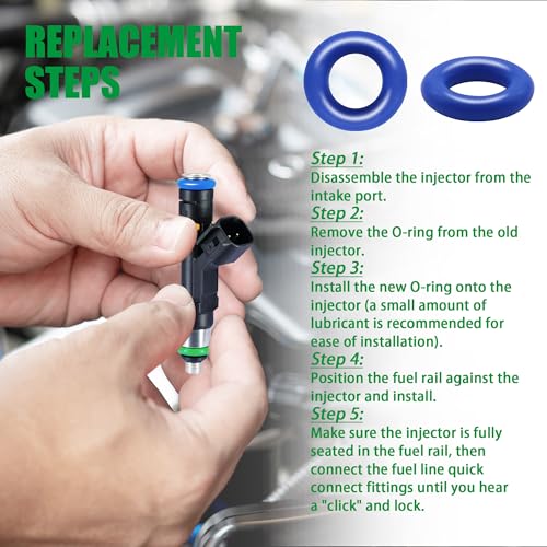 JA&MIU 10 PCS Fuel Injector O-Ring Set, Blue Viton (7.52mm X 3.53 mm) - size: Bule - 10