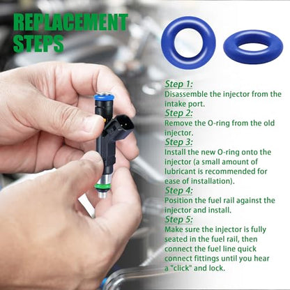 JA&MIU 10 PCS Fuel Injector O-Ring Set, Blue Viton (7.52mm X 3.53 mm) - size: Bule - 10