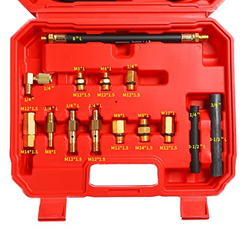 Yonligonju TU-114 Auto Fuel Pressure Gauge Tester Kit Gasoline Pressure MetersAutomobile Instrument Testing Tool (Red) - color: Red