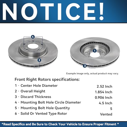 Detroit Axle - Front Brake Kit for 2013-2022 Honda Accord - size: 4PR42428/kit