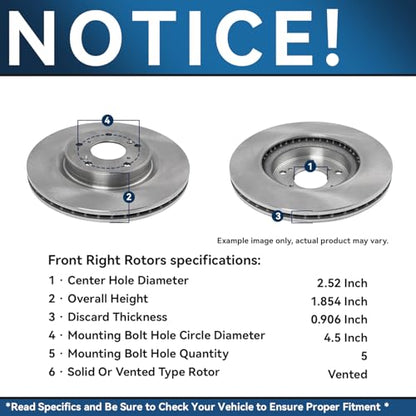 Detroit Axle - Front Brake Kit for 2013-2022 Honda Accord - size: 4PR42428/kit