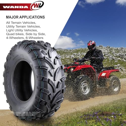 WANDA UTV ATV Tires 24x8-12 Front & 25x11-10 Rear /6PR P373 Lit Mud - size: 24X8-12&25X11-10