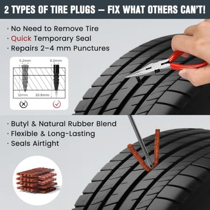 ORCISH Heavy Duty 70pcs Tire Repair Kit, Tubeless Tire Plug Kit for Flats - size: 70 Piece Set