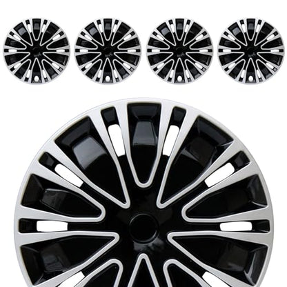 14 inch Hubcaps ABS Replacement for Steel Wheel（Non-Alloy） Snap-on Set of 4 - color: BK-Silver-Black, size: 14-inch