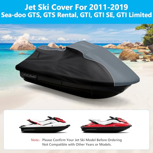Jet Ski Cover for Sea-Doo GTI/GTI Limited, GTS/Rental 2011-2019 Waterproof - size: For Sea-doo 2011-2019 GTI, GTS