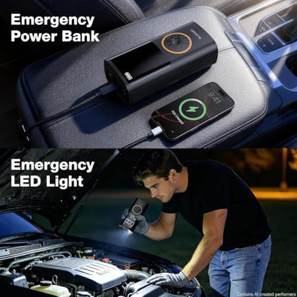 OlarHike Tire Inflator Portable Air Compressor,Built-in Short Hose