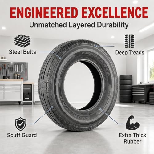 2-Pack Fits Goodyear Endurance All Season Trailer Tire ST225/75R15 Load E