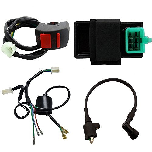 TDPRO Wire Loom CDI Ignition Coil Kill switch for 50cc 110cc 125cc Dirt Pit Bike ATV