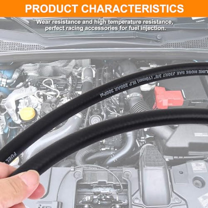1/2 Inch ID Fuel Line Hose - 5FT Fuel Line with 4PCS Hose Clamps,300PSI High-Pressure Fuel Line for Automotive Fuel Systems Engines (1/2" ID-5Ft) - size: 1/2" ID-5Ft