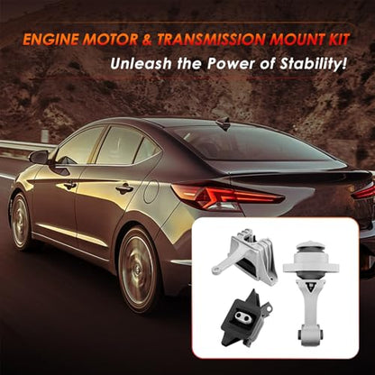 Engine Motor & Transmission Mount Kit 3PCS, Fit for Hyundai 17-20 Elantra - size: Motor & Transmission Mount Kit