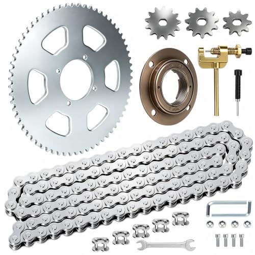MX650 Dirt Bike Rear Sprocket 65 Tooth 35 Chain Upgrade Kit Replacement for Razor MX500 SX500 RSF650 Electric Dirt Rocket with MY1020 Motor Parts - color: Silver