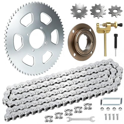 MX650 Dirt Bike Rear Sprocket 65 Tooth 35 Chain Upgrade Kit Replacement for Razor MX500 SX500 RSF650 Electric Dirt Rocket with MY1020 Motor Parts - color: Silver