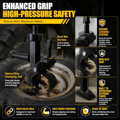 Heavy Duty Pneumatic Tire Bead Breaker for Farm & Tractor Tires – Secure Grip Design with Dual Set Screws – Ideal for On-Wheel Tire Removal on Cars, ATVs, Mowers & RVs - color: Black(Pneumatic)