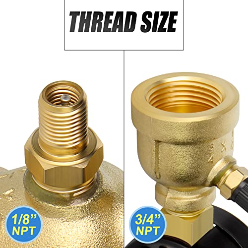 MEANLIN MEASURE 0-100Psi Forged Brass Air Test Pressure gauges, 3/4" FNPT Connection, 2" Double Graduated, Bell Shape Body Assembly, -3-2-3% Accuracy - size: 0-100Psi, style: Brass Body