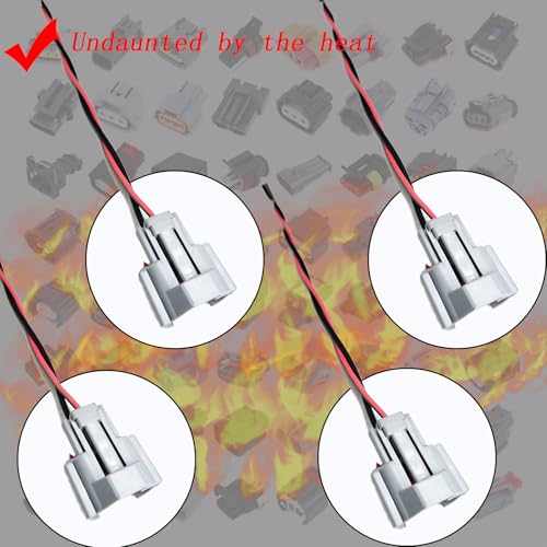 Set of 4PCS Fuel Injector Connector Plug Harness Pigtail Wire 23250-75040 Replacement for Toyota Tacoma 2.4L L4 Hilux 2RZFE 95-00