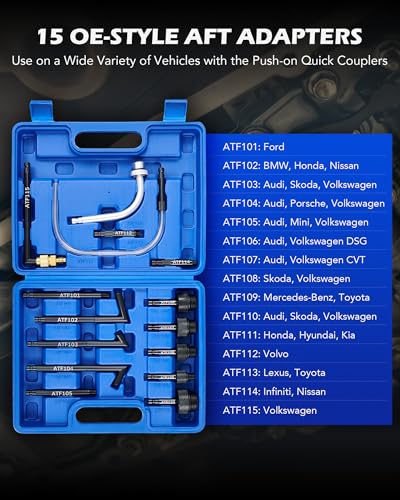OMT 1.6 Gallon Vacuum Fluid Evacuator and Filler Set with 15 ATF Adapters