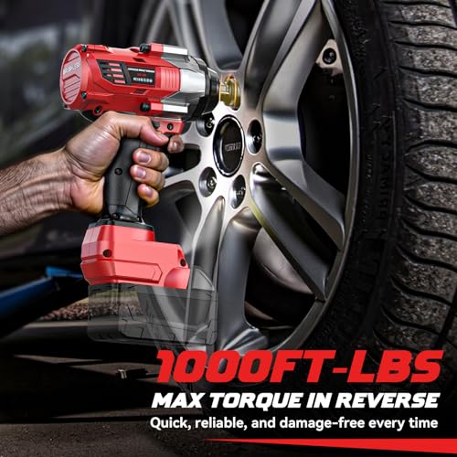 DIYtoolifz Cordless Impact Wrench 1/2” Compatible with Milwaukee 18v Battery(Bare Tool), 1000FT-LBS High Torque Impact Driver, Electric Impact Gun with LED Light, Variable Speeds, 4-Speed Control - size: 1/2 Inch - 1000 Ft-lbs, style: Compatible with Milw
