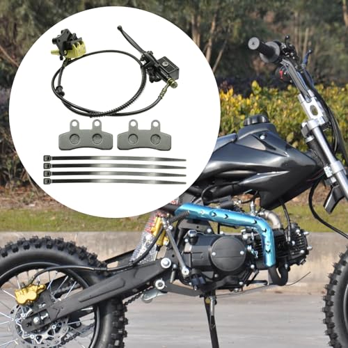 Front Hydraulic Disc Brake Master Cylinder Caliper Assembly with Brake Pads Replacement for Taotao DB10 DB14, Replacement for SSR125 SSR110, for 50cc 70cc 90cc 110cc 125cc Dirt Pit Bike ATV