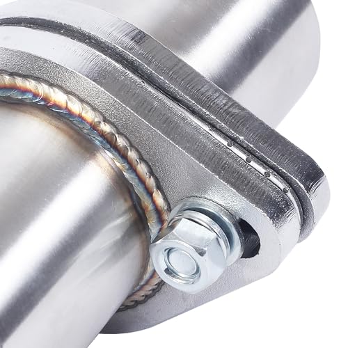 Exhaust Flange Repair Pipe Kit, 45mm/1.75 Inch ID to 1.75 Inch OD 2 Bolts Stainless Steel Quick Fix Exhaust Flange Pipe with Gasket/Bolt & Hardware Universal Fitment - size: 1.75 Inch 2 Bolt