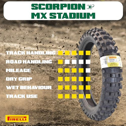 Pirelli Scorpion MX Mid-Soft Stadium 120/80-19 63M Rear Tire - Motocross - size: 120/80-19 NHS 63M