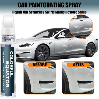 (Pearl White Multi-Coat PPSW) Touch up Paint for Tesla Model Y/3/X/S - color: Car Touch up Paint(Pearl White Multi-Coat(PPSW)) Compatible with Tesla Model Y/3/X/S