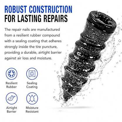 84 Pcs Tire Repair Rubber Nail Kit with Screwdriver, 3 Sizes Bulk Pack for Car/Truck/Motorcycle Tire Puncture (28 Large, 28 Medium, 28 Small)