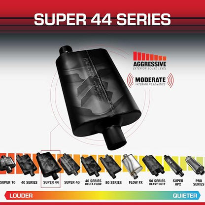 Flowmaster Super 44 Series Chambered Muffler – 3.00" Center In/Offset Out - color: Center In / Offset Out