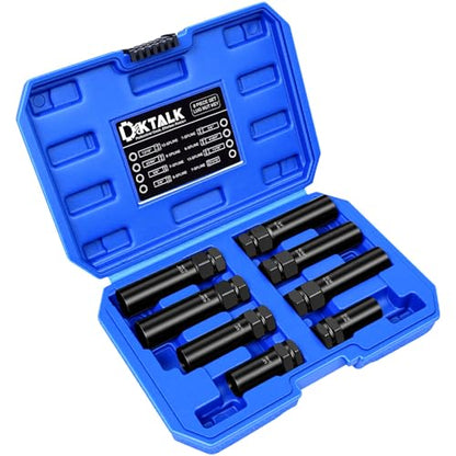 8PCS Spline Lug Nut Socket Set, CR-MO Universal Wheel Lock Removal Tool & Master Key Kit for Automotive Locking Lug Nuts, 5/6/7/12 Spline - size: 8PCS Spline Lug Nut Socket Set