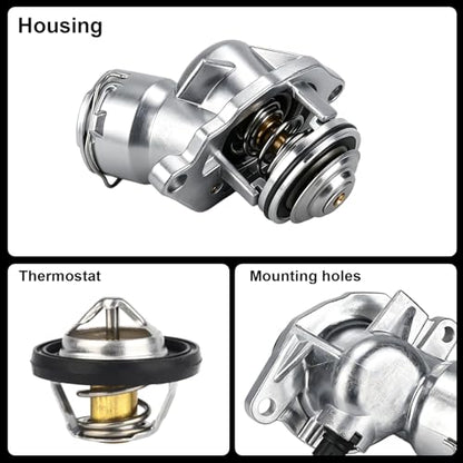 Engine Coolant Thermostat Housing Assembly w/Gasket Compatible with Mercedes-Benz C230 C250 C280 C300 C350 E280 E350 ML350 ML450 R350 2005-2013,Replaces 2722000115 2722000415 902-5912 - size: 902-5912
