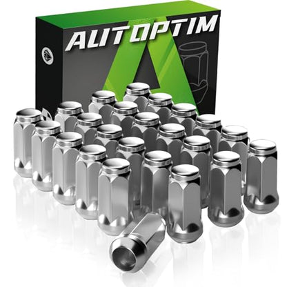 AUTOPTIM M14x1.5 Lug Nuts - 24Pcs Chrome Closed End Lug Nut, 3/4"(19mm) Hex - color: Chrome, size: M14x1.5, style: 24 Pcs