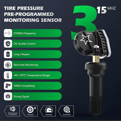 CDWTPS TPMS Sensor, Pre-Programmed Tire Pressure Monitoring Sensor - size: 13598771 one sensor