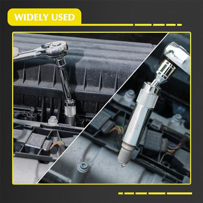 EMENTOL 7PCS 3/8" Drive Spark Plug Socket Set, CR-V, Swivel Magnetic Extension Sockets, Includes 9/16", 5/8", 13/16", 14mm Sockets