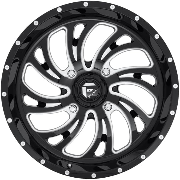 Fuel UTV D641 20X7 4X156 GL-BLK-MIL 13MM - D6412070A544 - color: GLOSS BLACK MILLED, size: 20X7,4X156,13mm