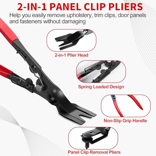 5 PCS Automotive Electrical Disconnect Pliers and Hose Clamp Pliers Set - color: 5 PCS Automotive Repair Set-Red