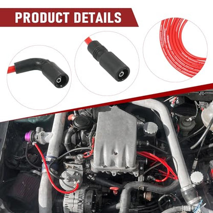 JDMSPEED Spark Plug Wires Silicone 8MM Replacement for Silverado 1500 Sierra 1500 4.3L 1999-2007 Ignition Spark Plug Wire Set